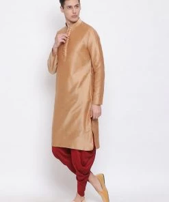 VASTRAMAY Men's Maroon Solid Dhoti Pant 12 VASTRAMAY Men's Maroon Solid Dhoti Pant