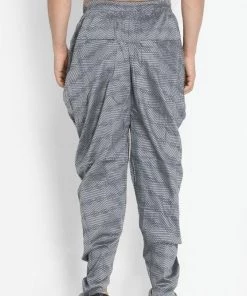 VASTRAMAY Men's Grey Cotton Blend Cowl Dhoti Pant Buy 1 Get 1
