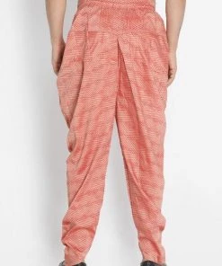 VASTRAMAY Men's Pink Cotton Blend Dhoti Buy 1 Get 1