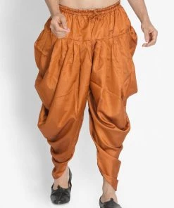 VASTRAMAY Men's Brown Cotton Blend Dhoti