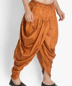 VASTRAMAY Men's Brown Cotton Blend Dhoti