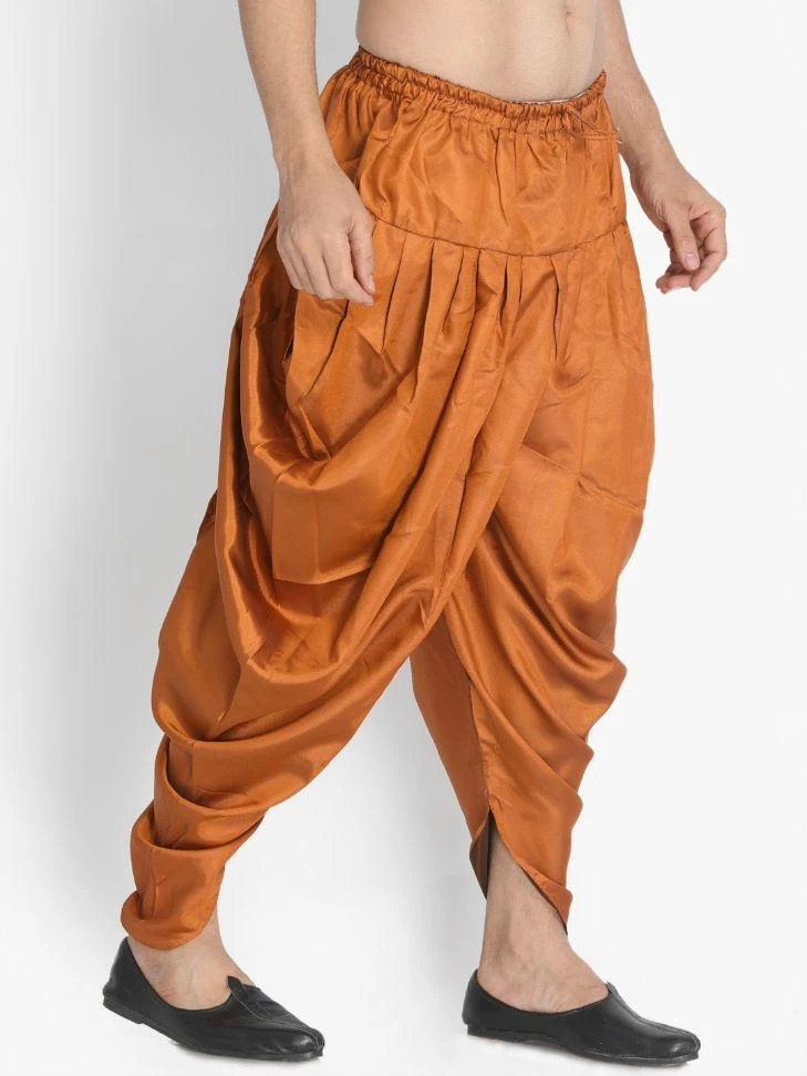 VASTRAMAY Men's Brown Cotton Blend Dhoti 4 VASTRAMAY Men's Brown Cotton Blend Dhoti