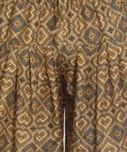 VASTRAMAY Men's Yellow Silk Blend Dhoti