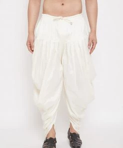Vastramay Men's Cream Dhoti Pants