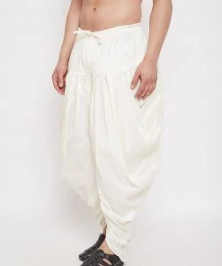 Vastramay Men's Cream Dhoti Pants
