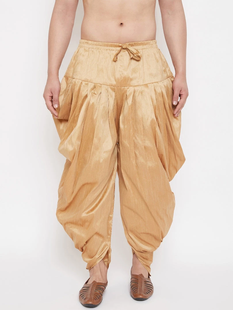 Vastramay Men's Rose Gold Dhoti Pants 3 Vastramay Men's Rose Gold Dhoti Pants