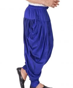 Vastramay Men's Blue Cotton Silk Blend Dhoti