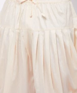 Vastramay Men's Cream Cotton Blend Cowl Dhoti