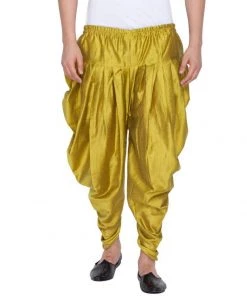 Vastramay Men's Green Cotton Silk Blend Dhoti
