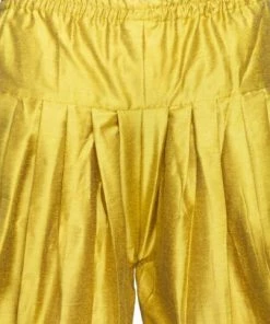 Vastramay Men's Green Cotton Silk Blend Dhoti