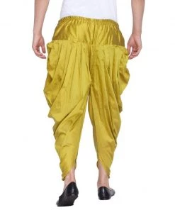 Vastramay Men's Green Cotton Silk Blend Dhoti