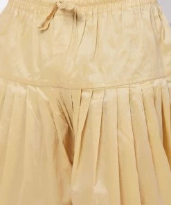 Vastramay Men's Gold Cotton Blend Cowl Dhoti