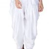 Vastramay Men's White Satin Dhoti
