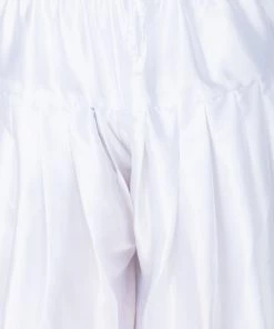 Vastramay Men's White Satin Dhoti