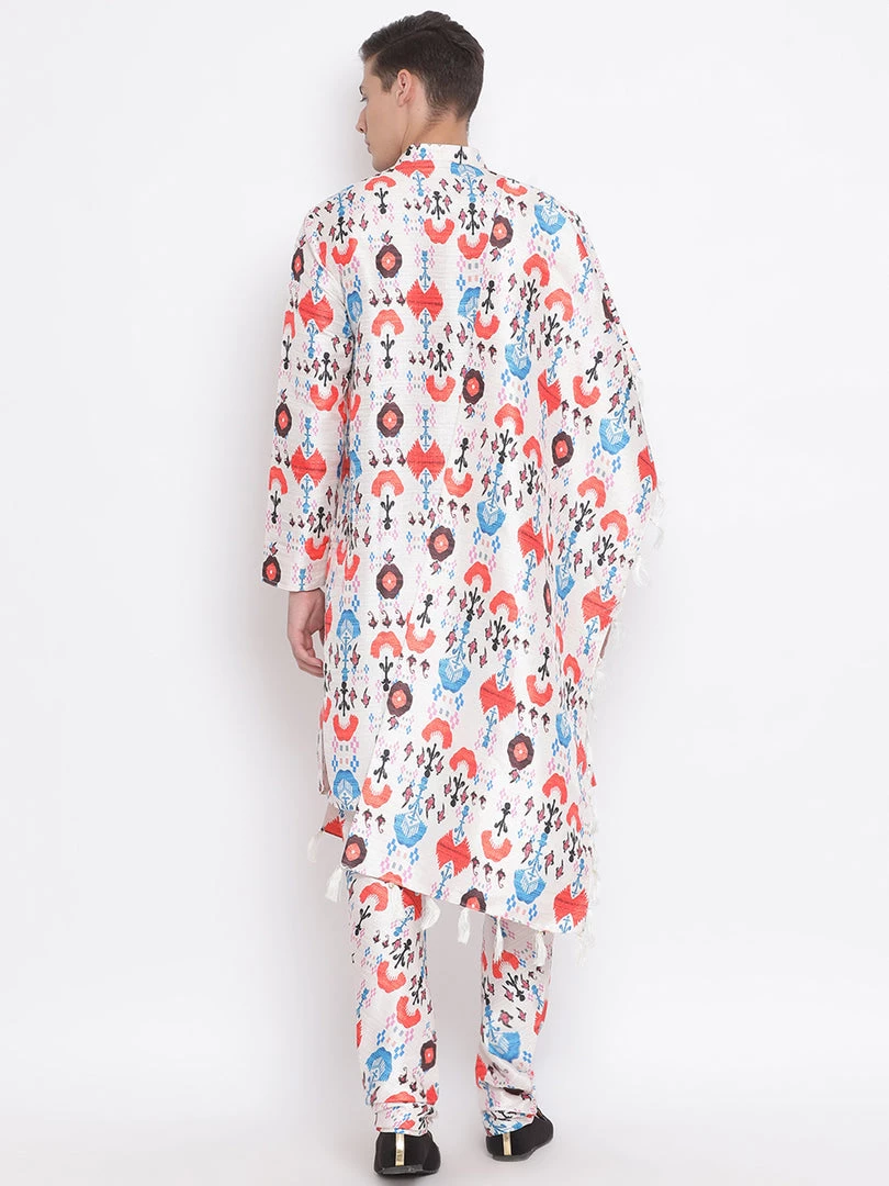 Vastramay Digital Tribal Printed Silk Blend Kurta, Pyjama & Dupatta Set 5 Vastramay Digital Tribal Printed Silk Blend Kurta, Pyjama & Dupatta Set