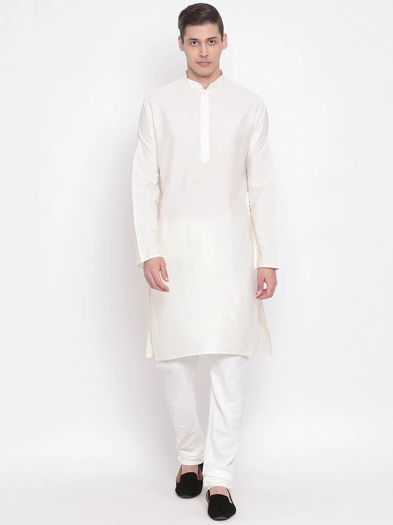 Vastramay Men's Cream And Maroon Viscose Ethnic Combo Set 7 Vastramay Men's Cream And Maroon Viscose Ethnic Combo Set