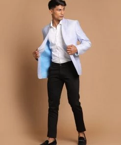 VASTRAMAY Men's Lavender Color Woven Design Blazer Shaadi 12 VASTRAMAY Men's Lavender Color Woven Design Blazer Shaadi