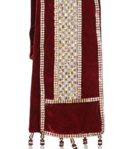 Vastramay Buy 1 Get 1 Men's Maroon Velvet Dupatta