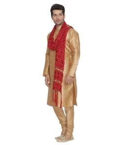 Vastramay Men's Maroon Viscose Dupatta
