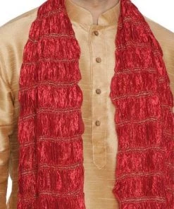 Vastramay Men's Maroon Viscose Dupatta