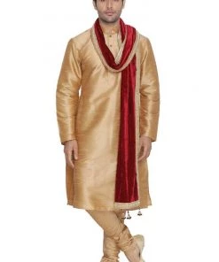 Vastramay Men's Maroon Velvet Dupatta