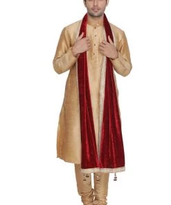 Vastramay Men's Maroon Velvet Dupatta