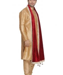 Vastramay Men's Maroon Velvet Dupatta
