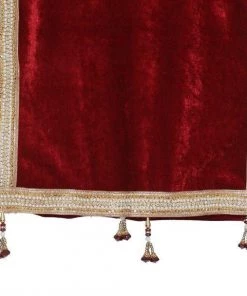 Vastramay Men's Maroon Velvet Dupatta 9 Vastramay Men's Maroon Velvet Dupatta