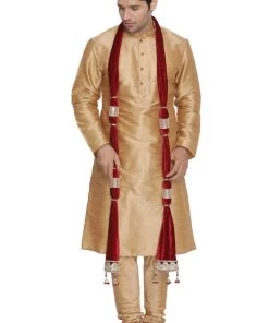 Vastramay Men's Maroon Velvet Dupatta