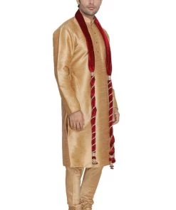 Vastramay Men's Maroon Velvet Dupatta