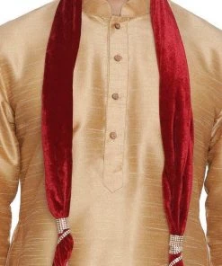 Vastramay Men's Maroon Velvet Dupatta