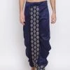 Vastramay Men's Navy Blue Embroidered Dhoti Pant
