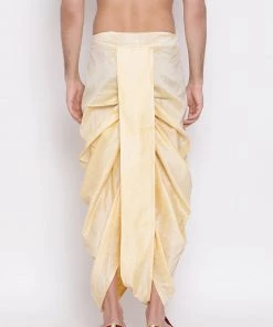Vastramay Men's Gold Embroidered Dhoti Pant