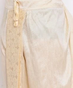 Vastramay Men's Gold Embroidered Dhoti Pant
