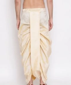 Vastramay Men's Gold Embroidered Dhoti Pant