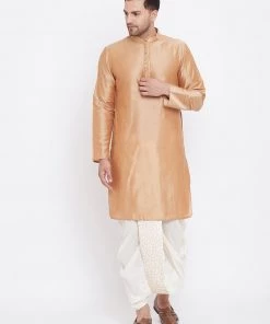 Vastramay Men's Cream Silk Blend Embroidered Dhoti 12 Vastramay Men's Cream Silk Blend Embroidered Dhoti