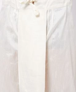 Vastramay Men's Cream Silk Blend Traditional Dhoti 11 Vastramay Men's Cream Silk Blend Traditional Dhoti