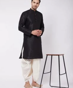 Vastramay Men's Cream Silk Blend Traditional Dhoti 12 Vastramay Men's Cream Silk Blend Traditional Dhoti