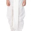 Vastramay Men's White Cotton Silk Blend Dhoti