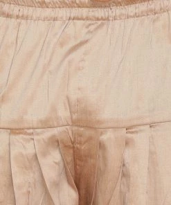 Vastramay Men's Maroon Jute Cotton Blend Sherwani Set