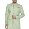 Vastramay Buy 1 Get 1 Men's Green Jute Cotton Blend Sherwani Top 2 Vastramay Buy 1 Get 1 Men's Green Jute Cotton Blend Sherwani Top
