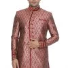 Sherwani/Indowestern VASTRAMAY Men's Maroon Silk Blend Sherwani-Only Top