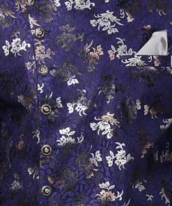 Vastramay Men's Blue Silk Blend Sherwani Set