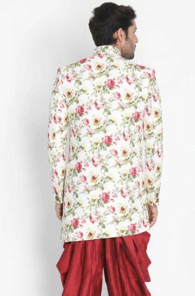 Sherwani/Indowestern VASTRAMAY Men's Beige Silk Blend Sherwani Only Top 6 Sherwani/Indowestern VASTRAMAY Men's Beige Silk Blend Sherwani Only Top