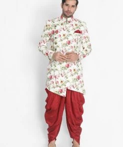 Sherwani/Indowestern VASTRAMAY Men's Beige Silk Blend Sherwani Only Top 12 Sherwani/Indowestern VASTRAMAY Men's Beige Silk Blend Sherwani Only Top