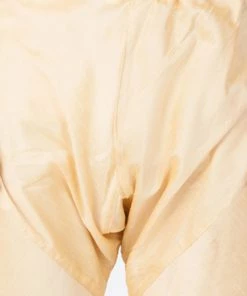 VASTRAMAY Men's Gold Cotton Silk Blend Kurta, Ethnic Jacket And Pyjama Set Kurta Sets