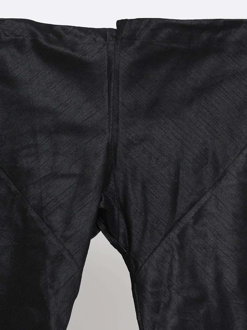 Vastramay Jacket Kurta Sets Men's Black Cotton Silk Blend Kurta, Ethnic Jacket And Pyjama Set 7 Vastramay Jacket Kurta Sets Men's Black Cotton Silk Blend Kurta, Ethnic Jacket And Pyjama Set