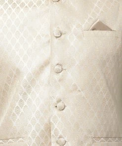 Vastramay Men's Light Blue Cotton Silk Blend Kurta, Ethnic Jacket And Pyjama Set