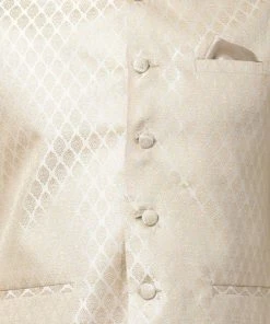 Vastramay Men's Beige Cotton Silk Blend Kurta, Ethnic Jacket And Pyjama Set 10 Vastramay Men's Beige Cotton Silk Blend Kurta, Ethnic Jacket And Pyjama Set