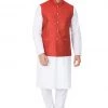 Vastramay Men's White Cotton Blend Kurta, Ethnic Jacket And Pyjama Set 2 Vastramay Men's White Cotton Blend Kurta, Ethnic Jacket And Pyjama Set